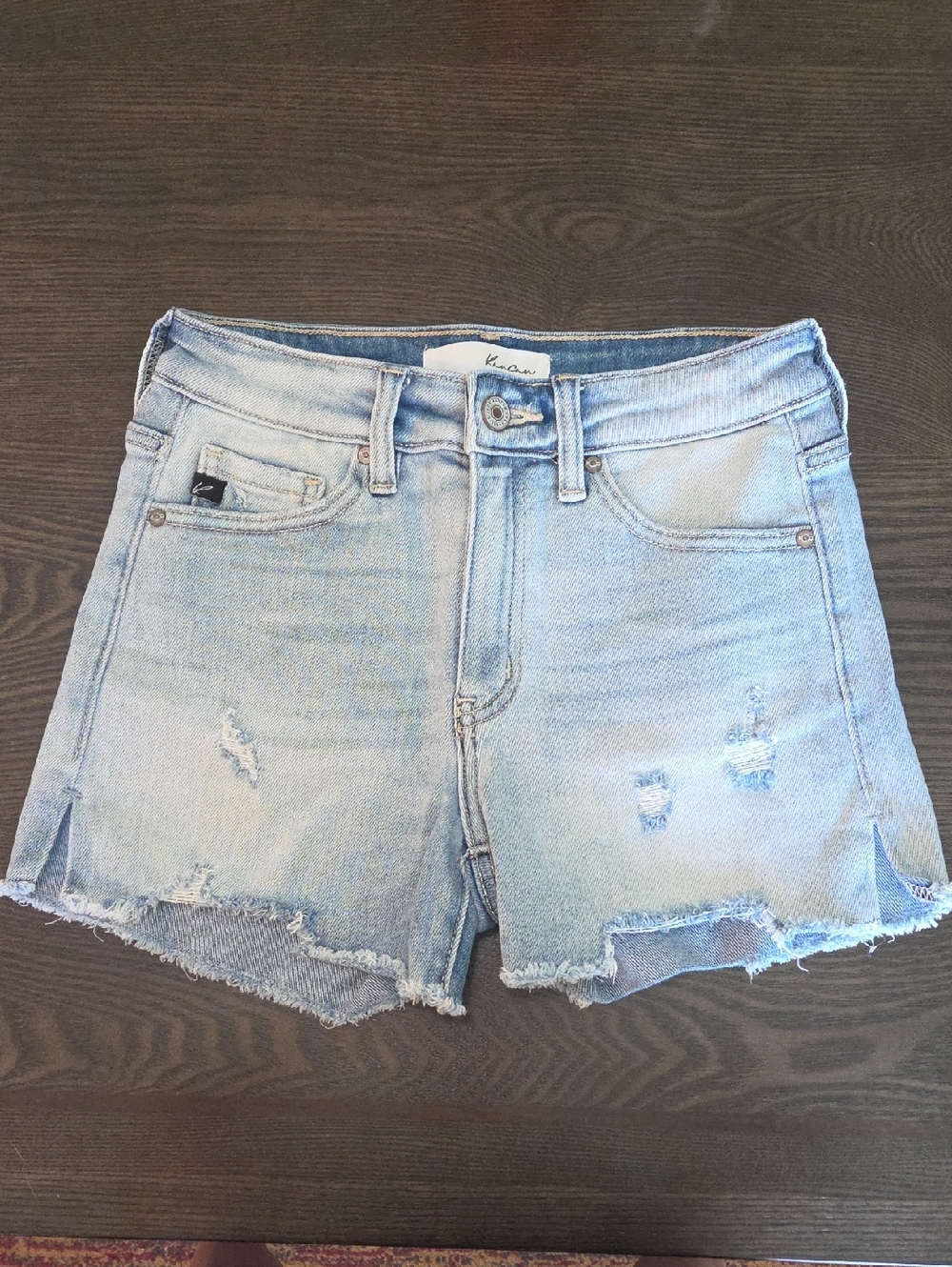 KanCan Light Blue Distressed Denim Shorts